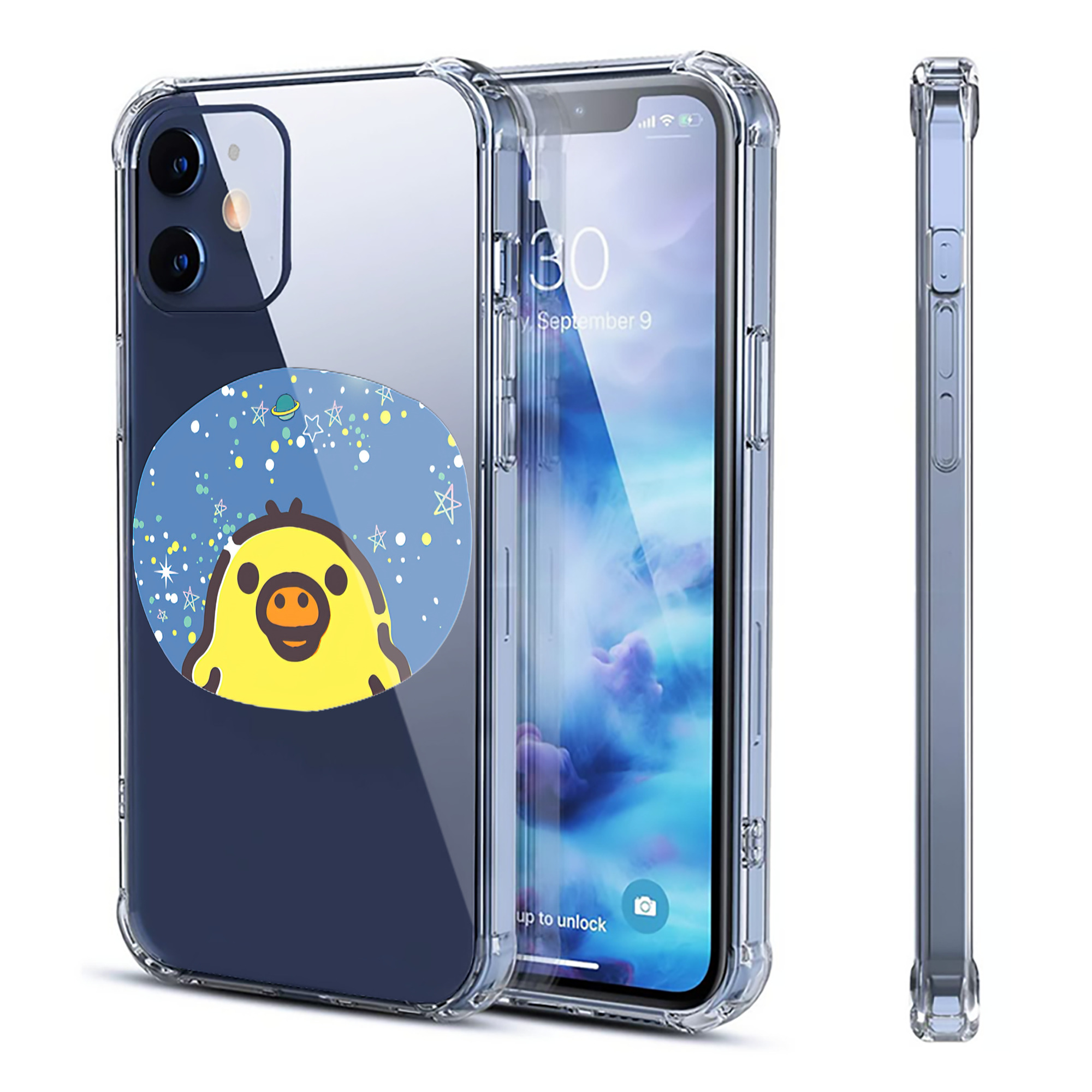 （画像用） リラックマ リラックマ キイロイトリ Rilakkuma Korilakkuma Kiiroitori 【iPhone 12シリーズ対応】透明スマホケース（クリアソフトケース）